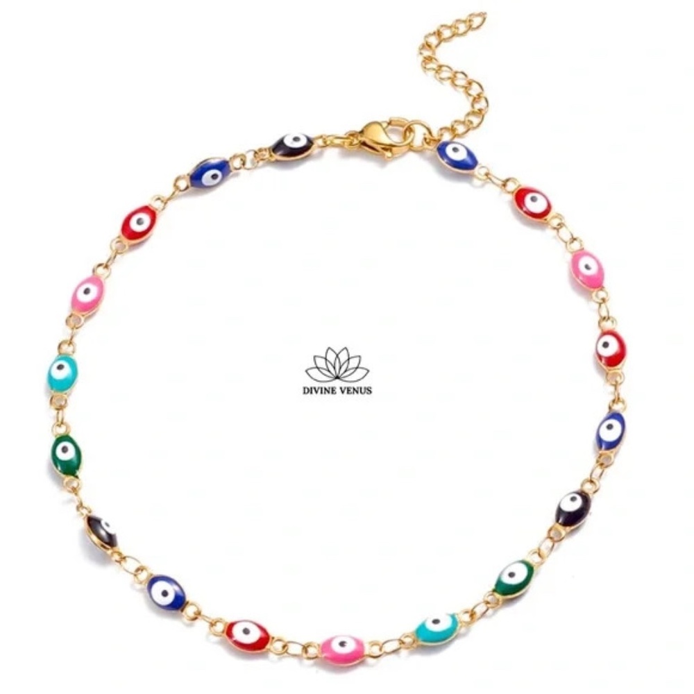 Evil Eye Bracelet or Anklet | Gold Plated Stainless Steel